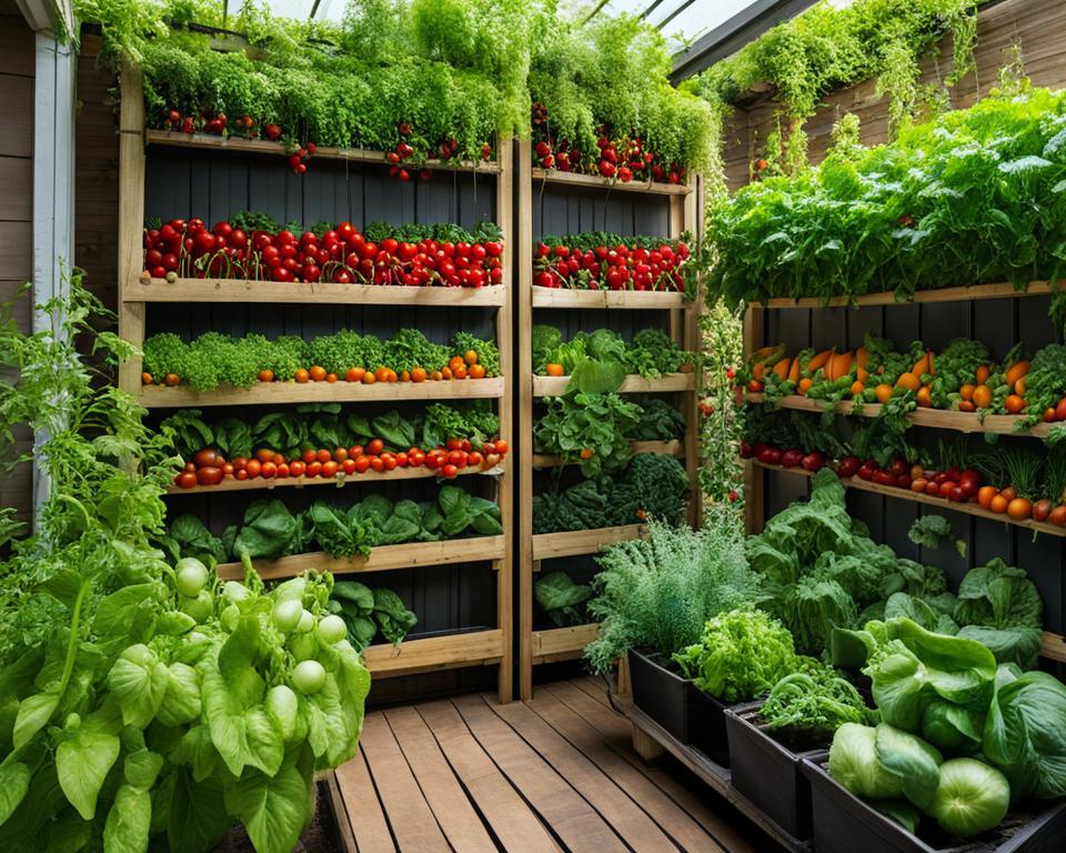 Abundant vertical vegetable garden