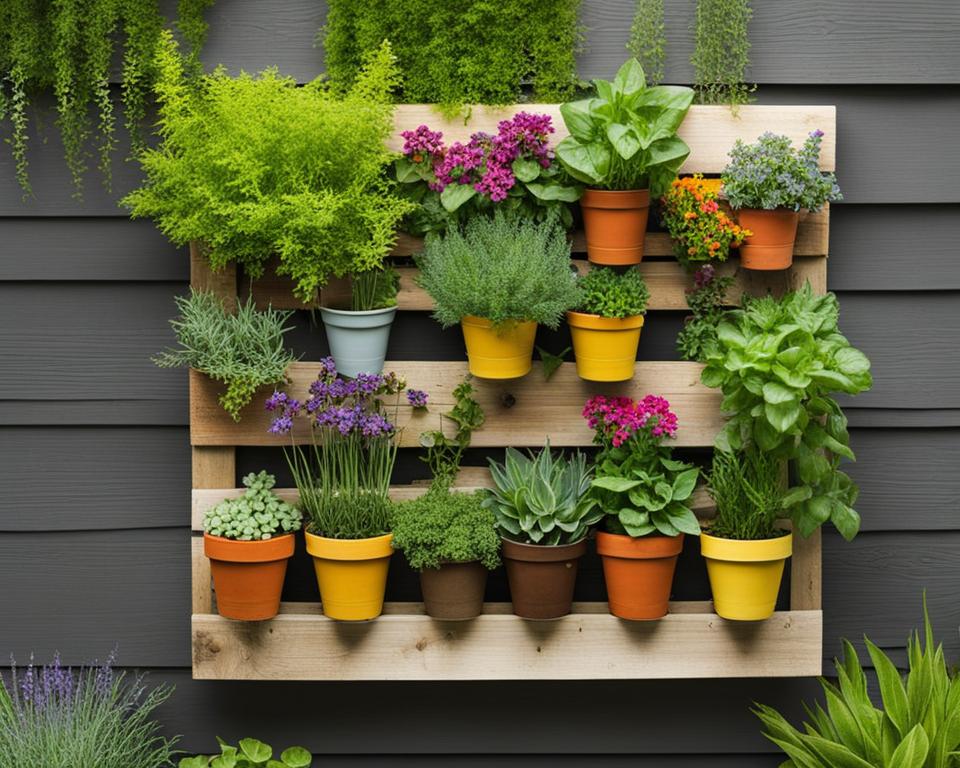 DIY vertical garden with pallets