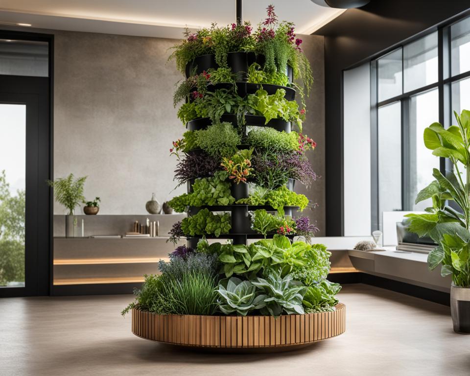 Indoor vertical garden with plants