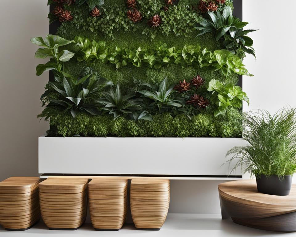 Indoor vertical planter setup