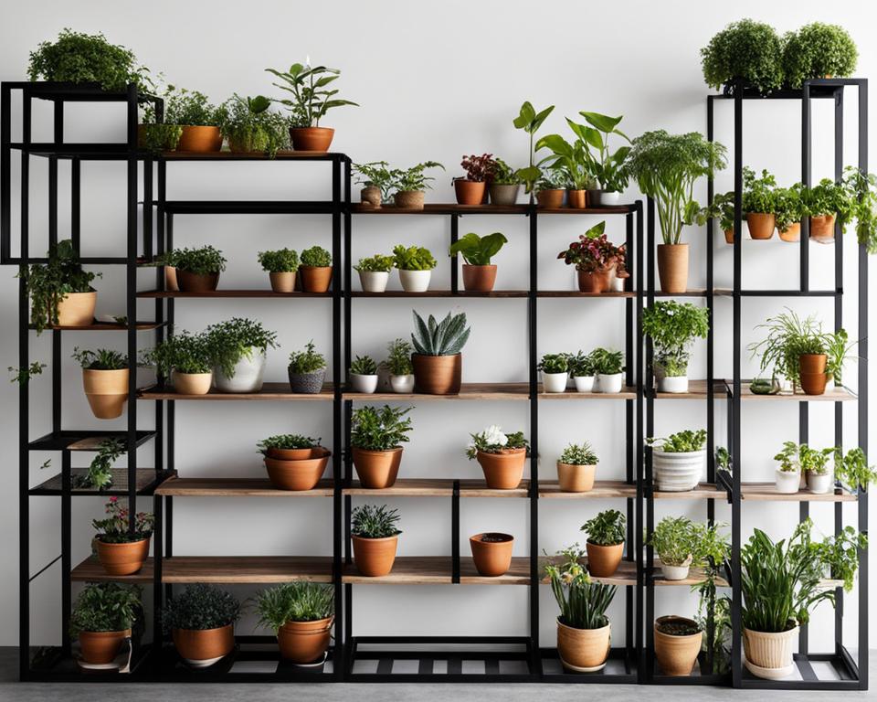 efficient vertical gardening shelving