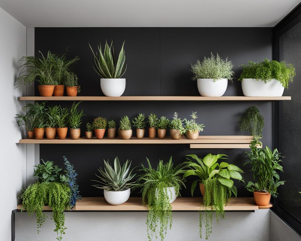 space-saving vertical gardening shelving