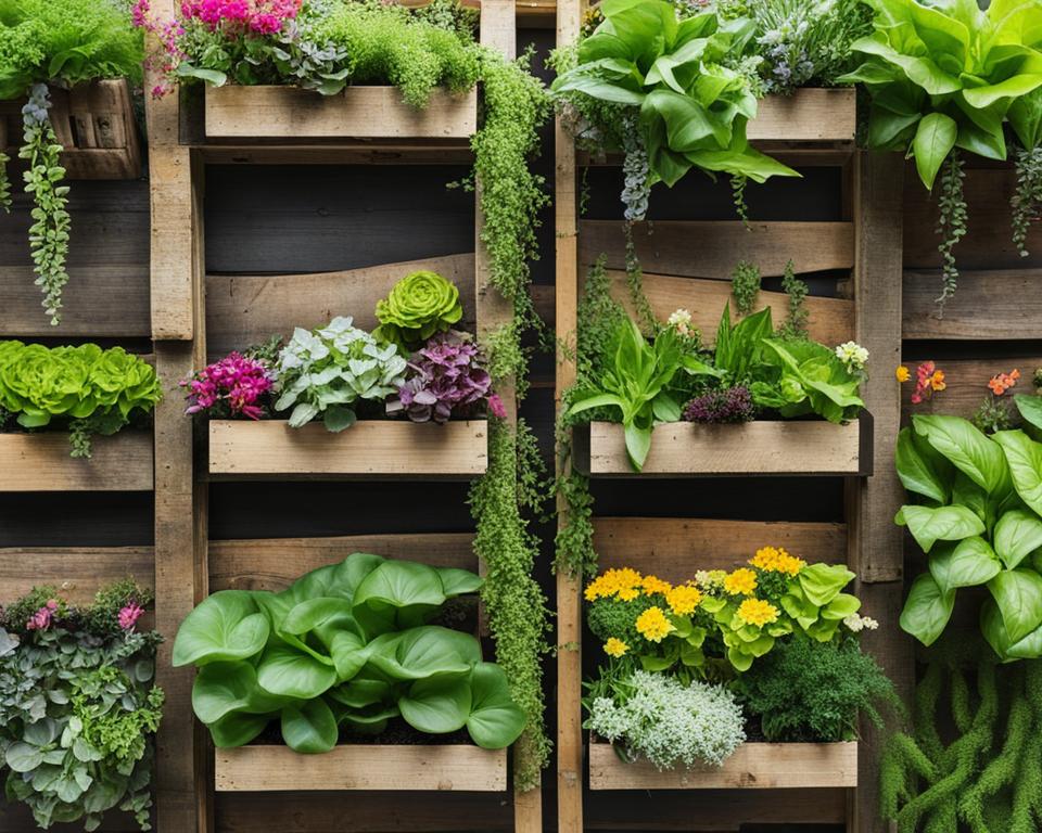 upcycled wood pallet vertical garden