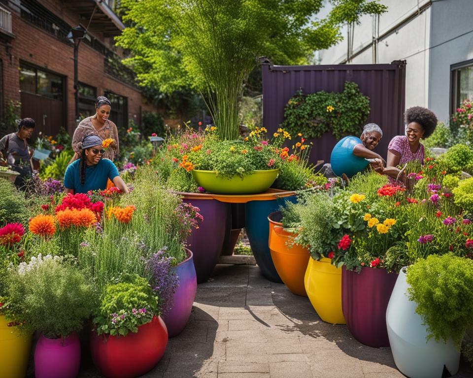urban dwellers gardening with containers