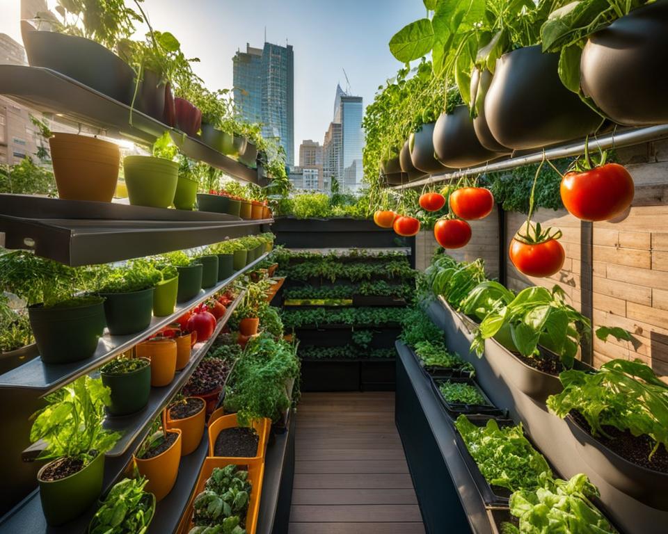 urban vegetable gardening in containers
