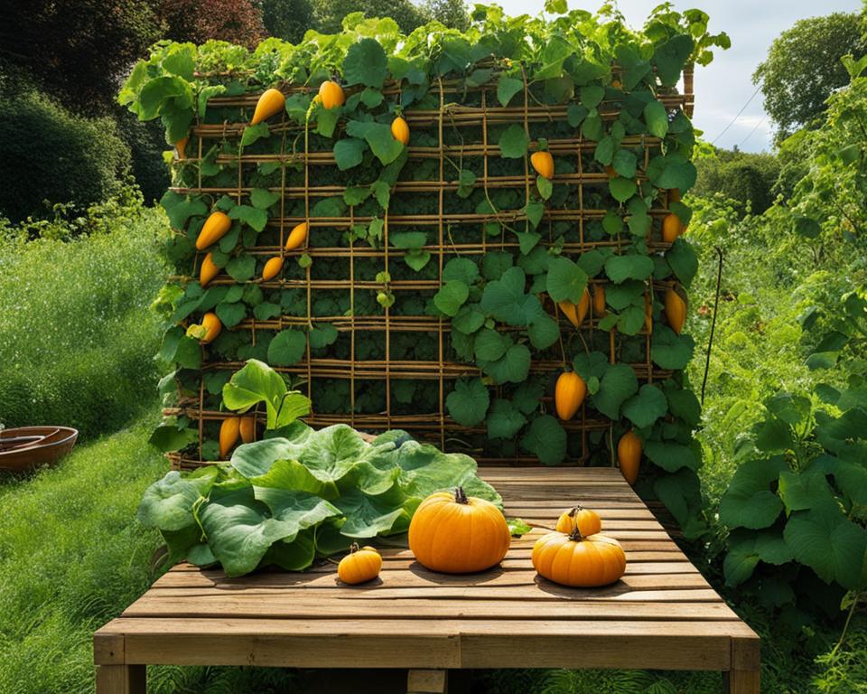 vertical gardening butternut squash