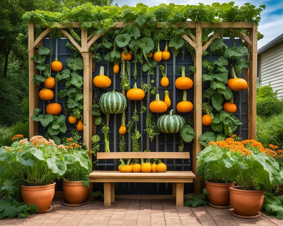 vertical squash gardening ideas