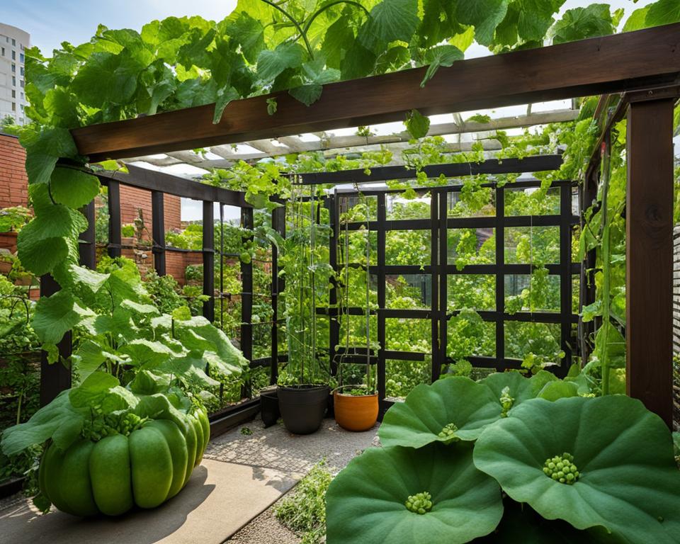 vertical squash gardening