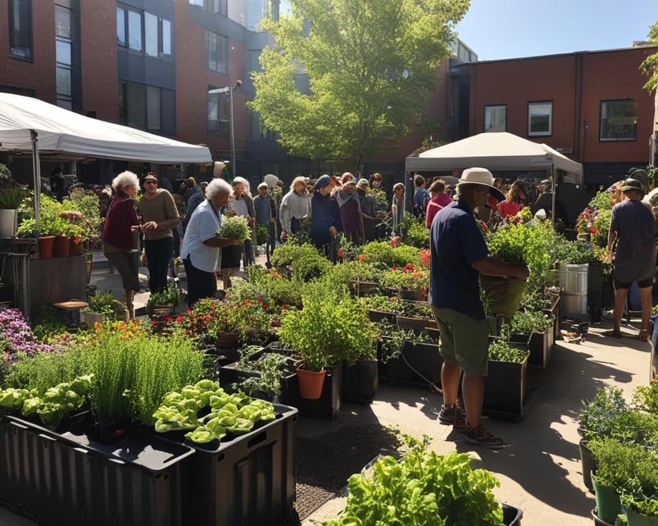 Community support for urban container gardening