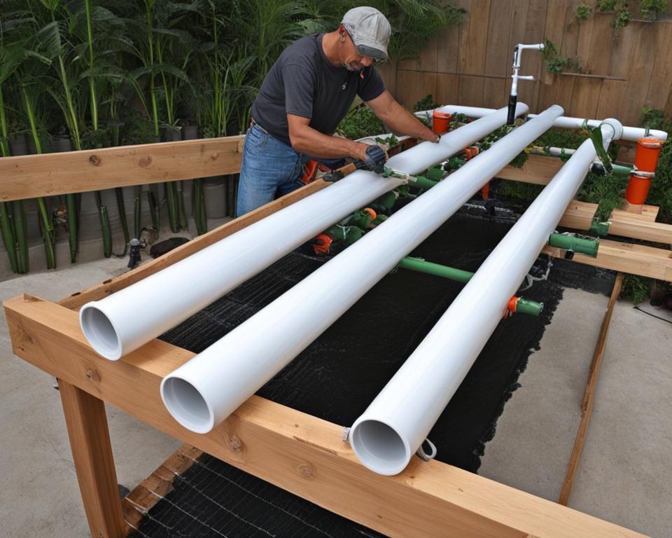 DIY vertical aquaponic system construction