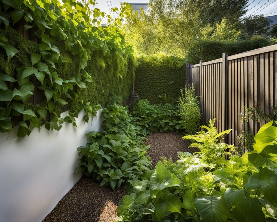 Exotic vines enhance urban garden privacy