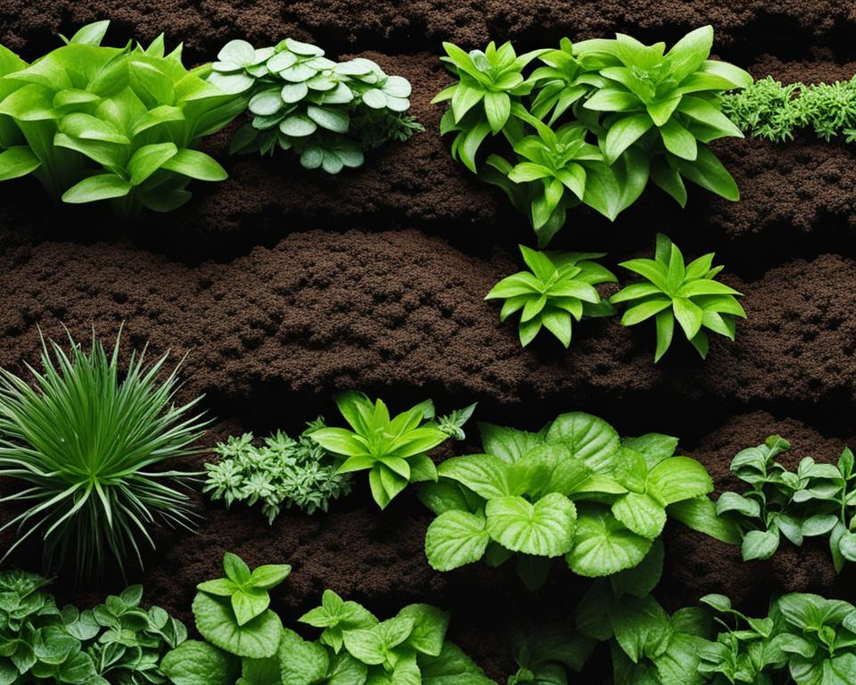 Healthy vertical garden soil