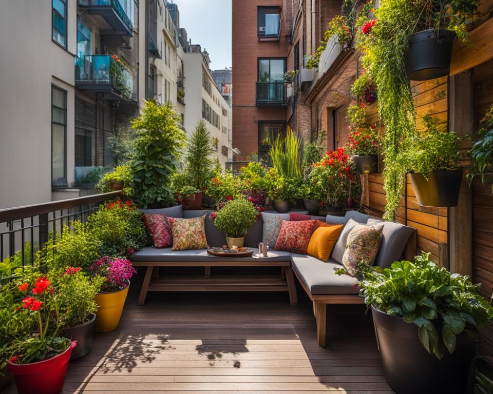 Urban gardening yields thriving on a sunny balcony
