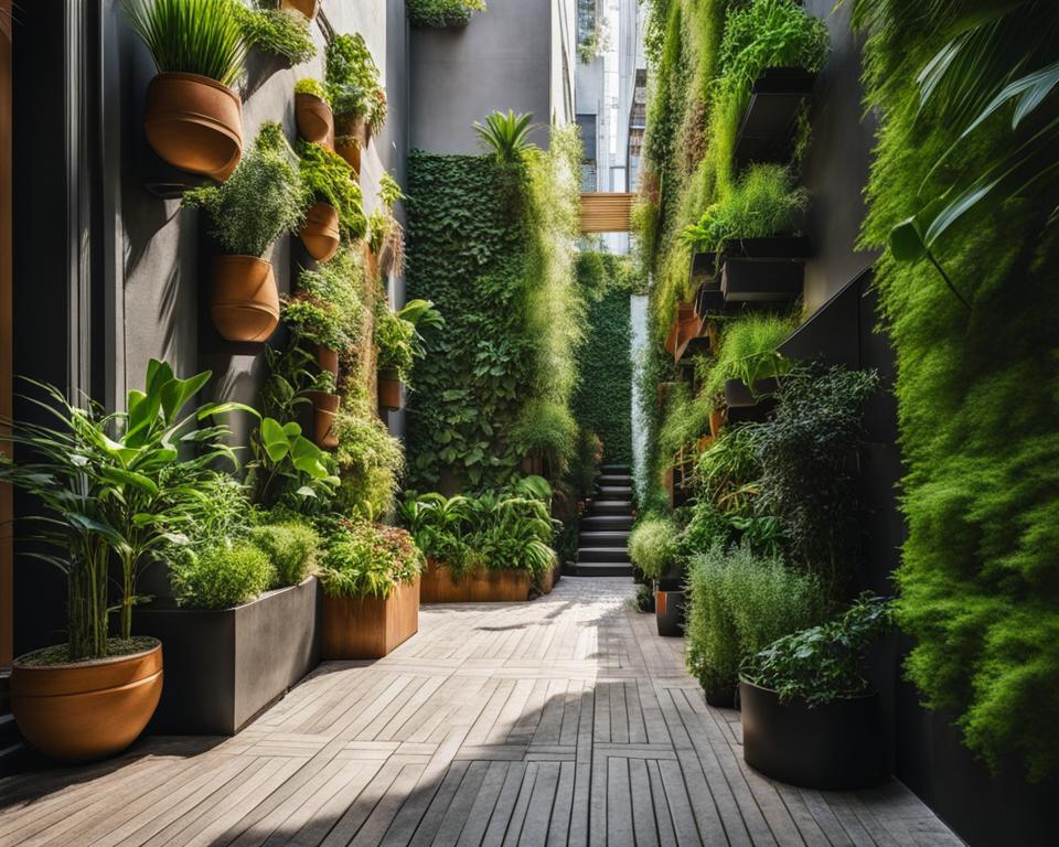 Urban vertical gardening improving air quality and mental well-being