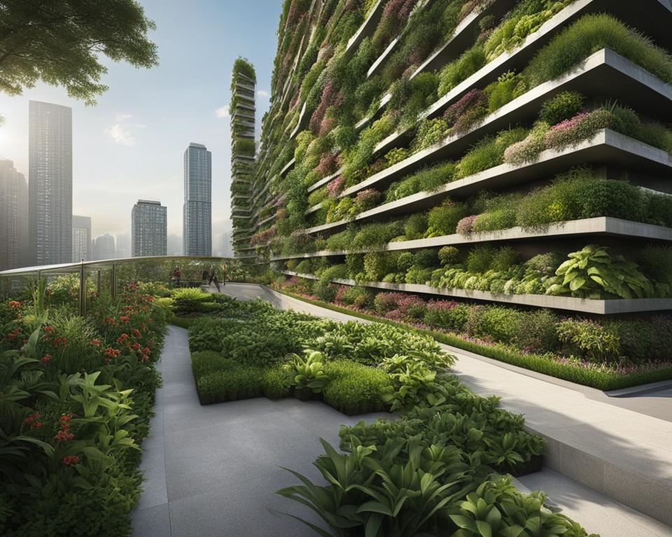 Vertical Gardens Mitigating Urban Heat Island Effect