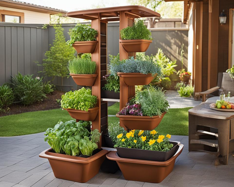 Vertical garden tower for small areas