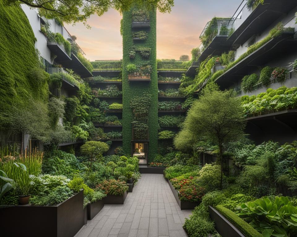 vertical garden tower for urban spaces
