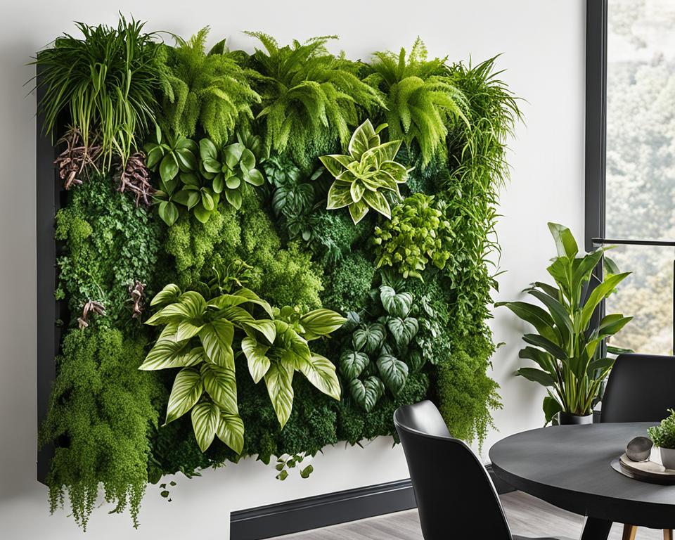 Lush hydroponic vertical garden