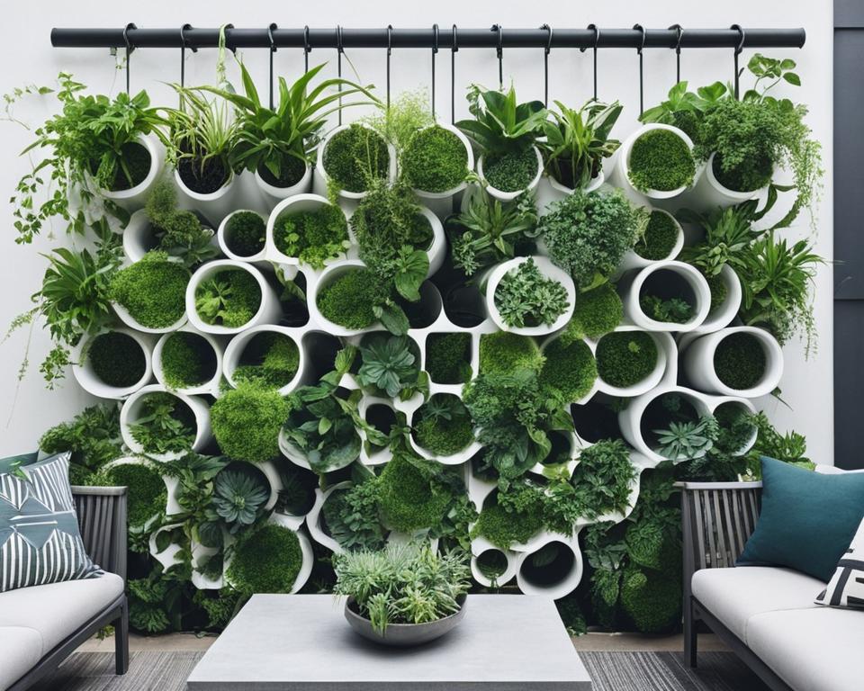 PVC pipe vertical garden layout