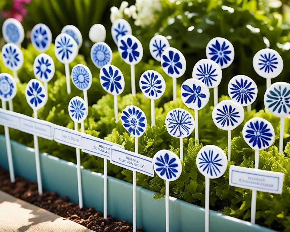Williams-Sonoma Blue & White Ceramic Plant Markers