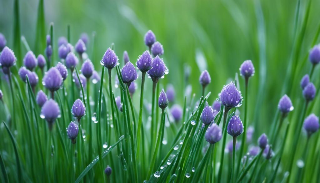 Chives in the garden