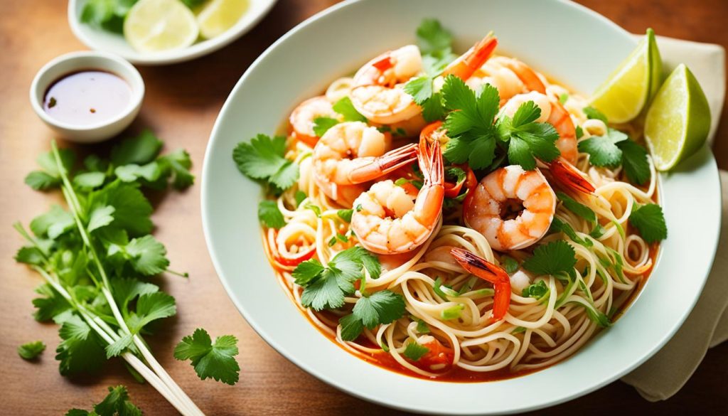 Vietnamese shrimp and noodle dishes
