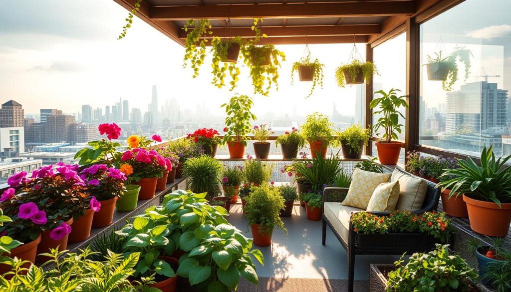 Urban container gardening