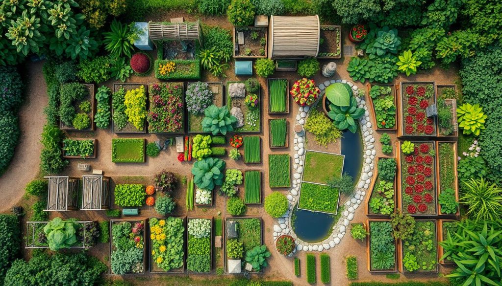 organic gardening layout