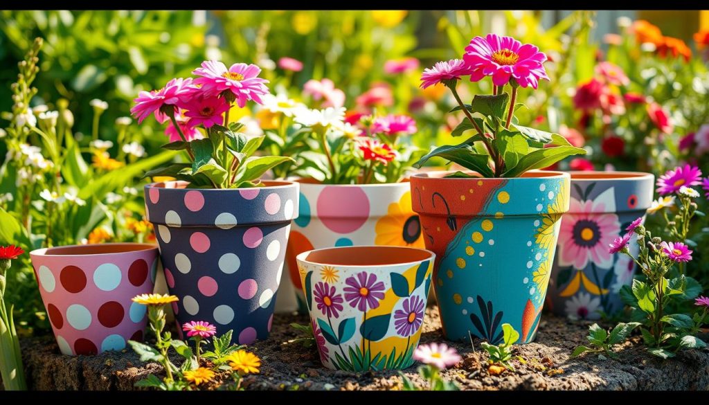 DIY painted flower pots
