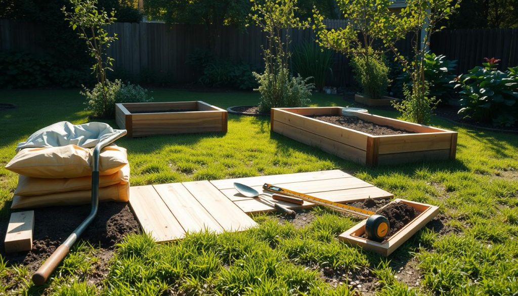 DIY raised garden beds preparation