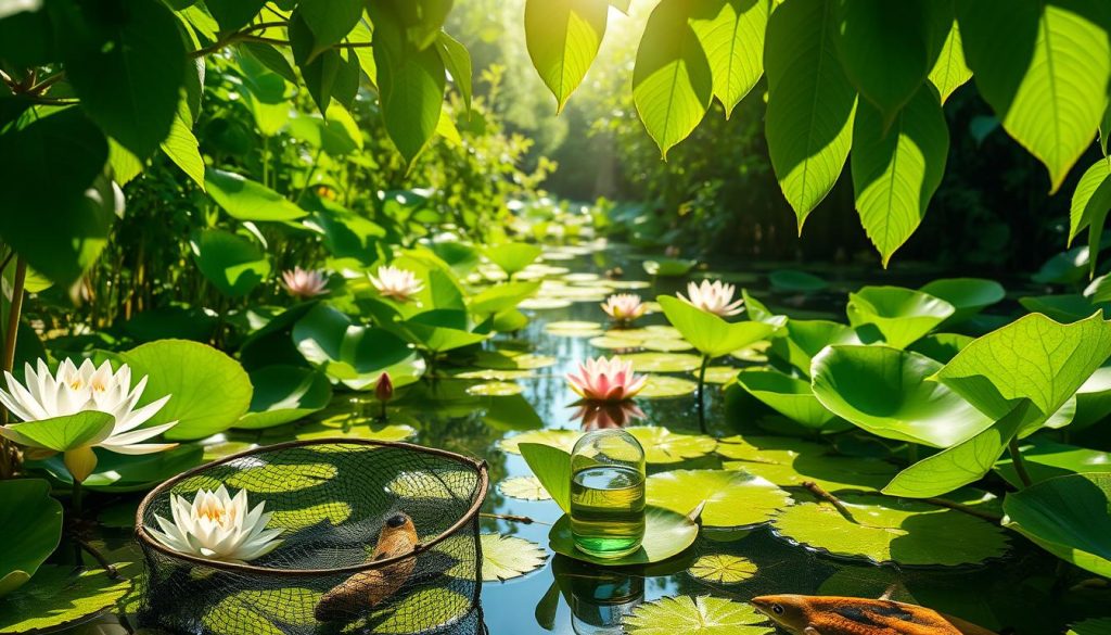 Managing algae growth in aquatic gardens