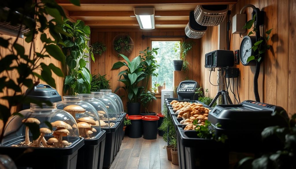Mushroom fruiting conditions setup