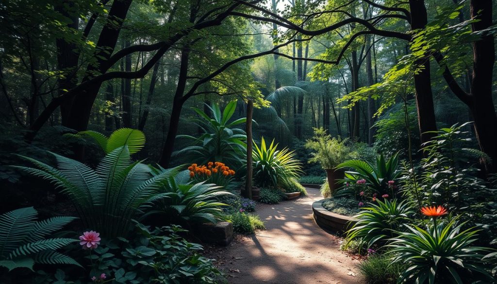 Native plants in a woodland garden