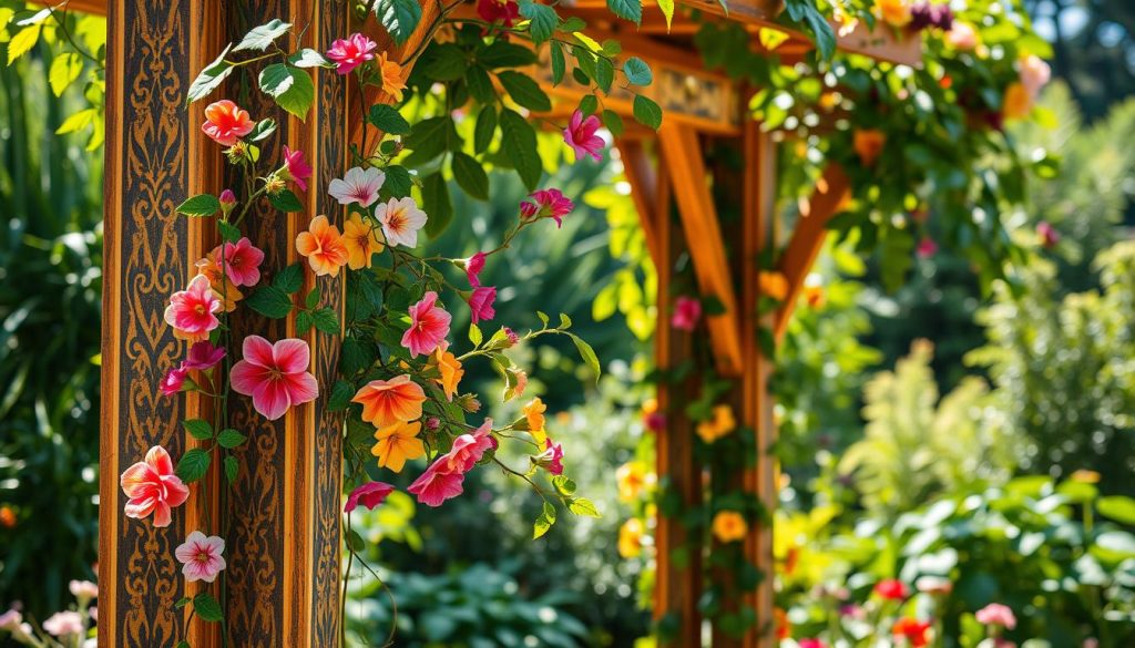 Painted garden trellis