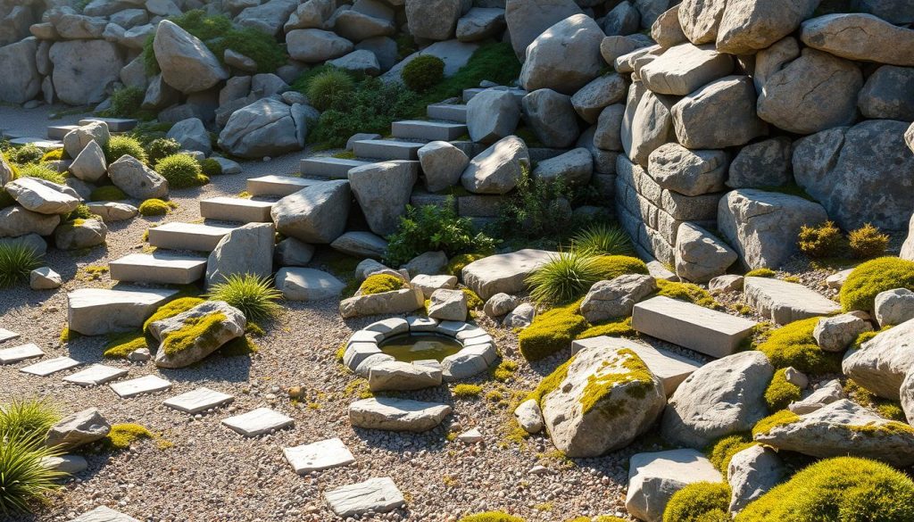 Rock garden construction techniques