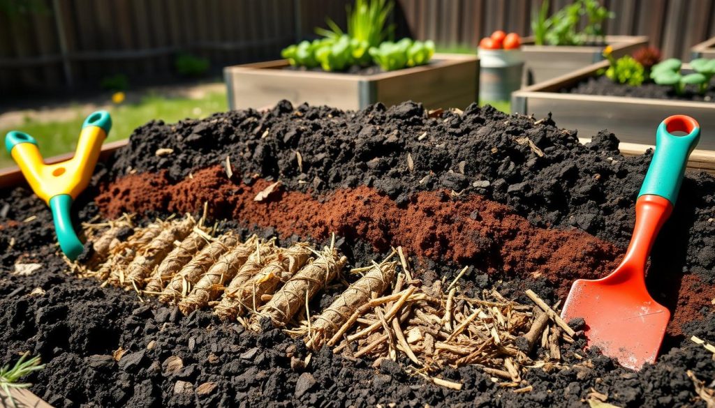 Soil mix for raised bed gardening
