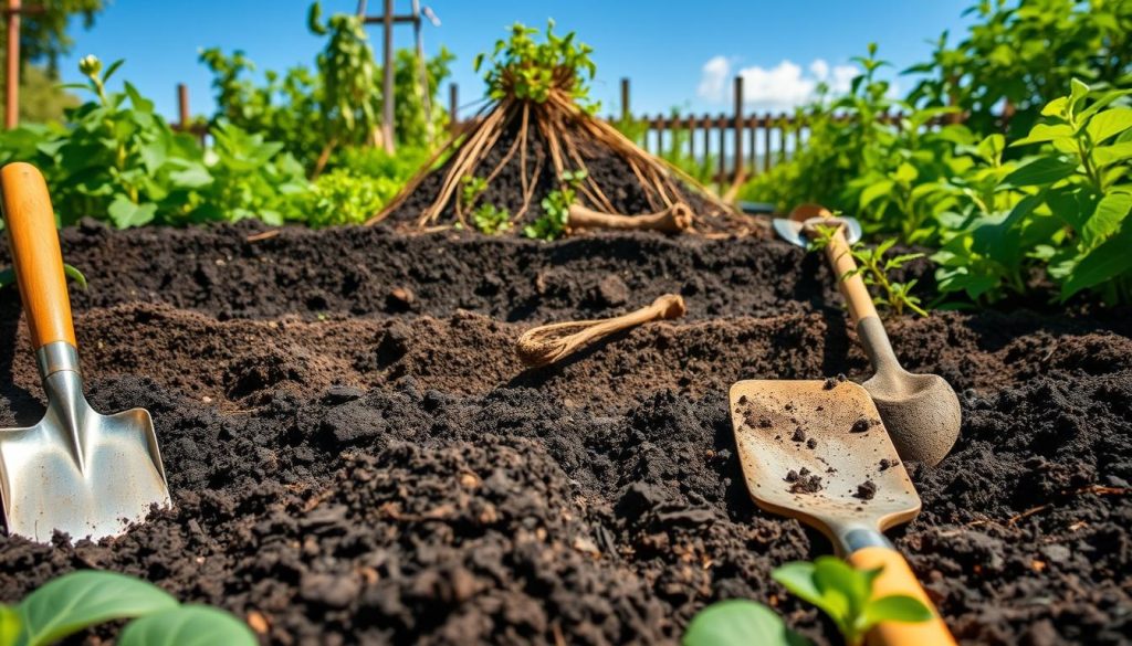 Soil preparation for organic gardening