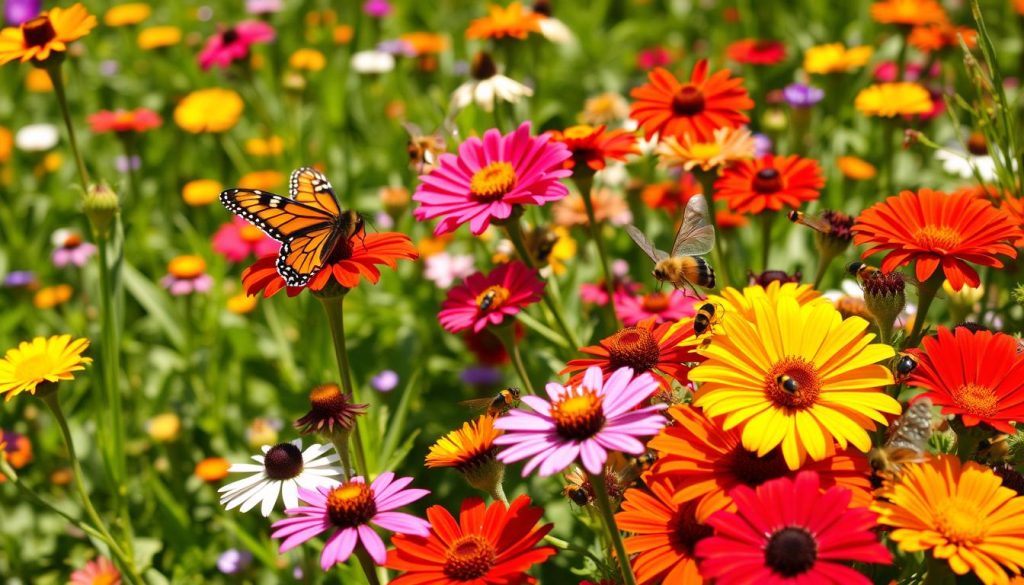 beneficial insects in a pollinator garden