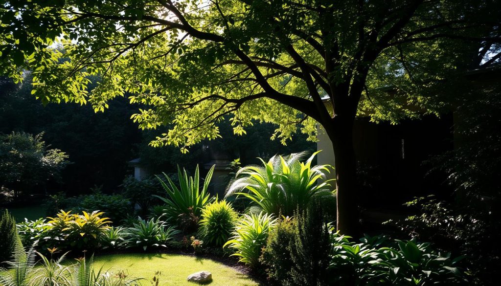 different types of shade in garden settings