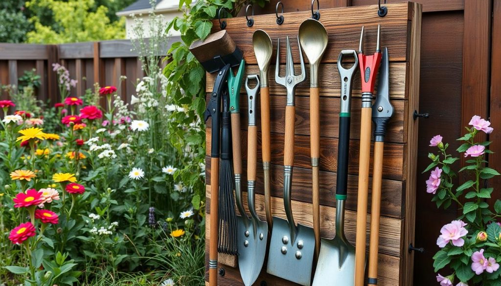 homemade garden tool storage