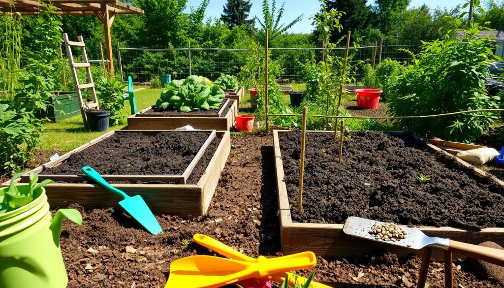 raised bed vegetable gardening soil preparation
