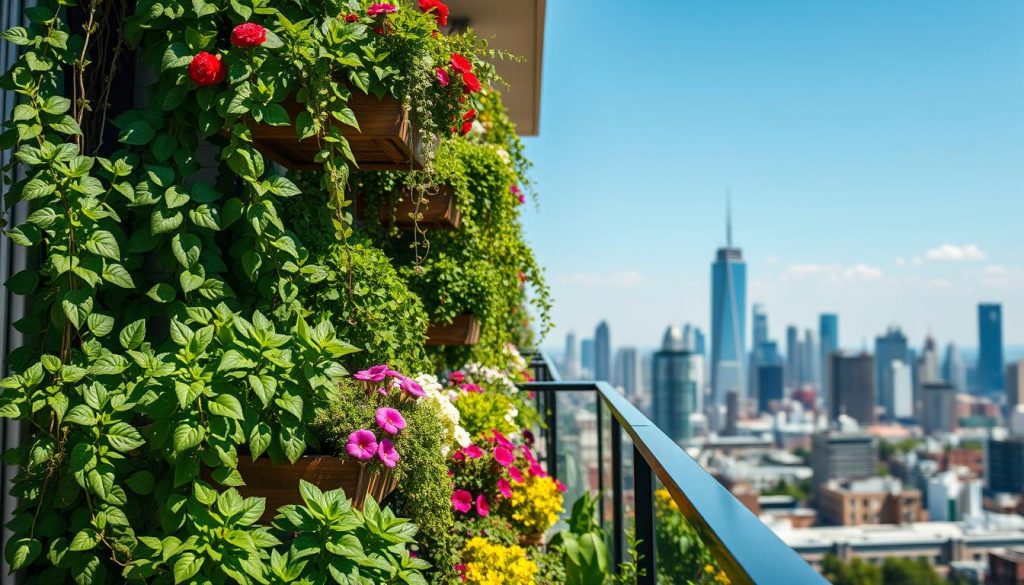 vertical gardening on balcony