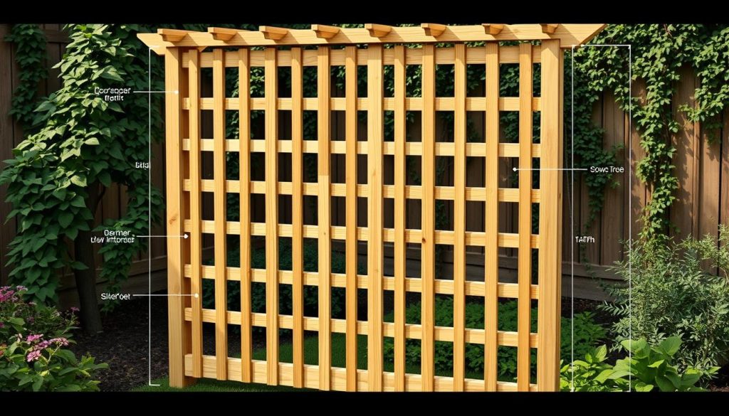 wooden trellis dimensions